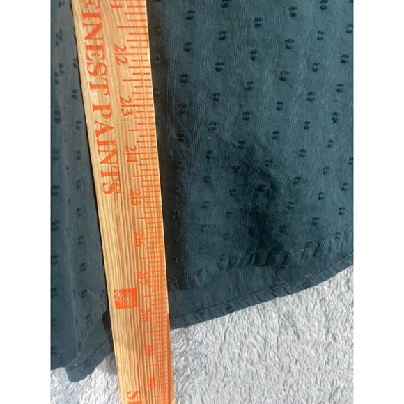 J Jill Blouse Womens Medium Black Textured Boho Peasant Long Sleeved - Picture 6 of 8